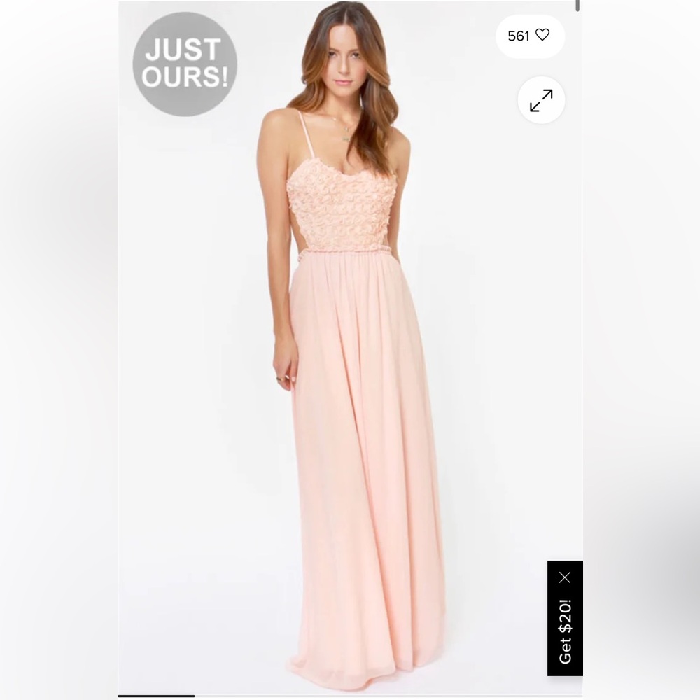 Lulu’s The Prettiest Rose Light Pink Maxi Dress.